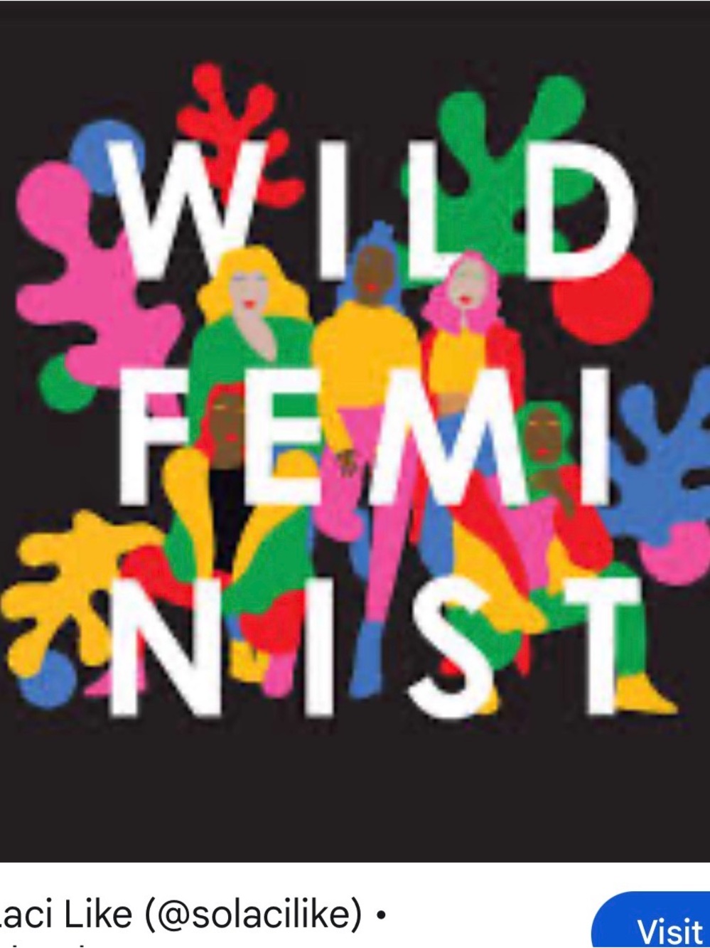 Wildfox Black 'Wild Feminist' Graphic Tee with Neon Multi-Color Artwork m